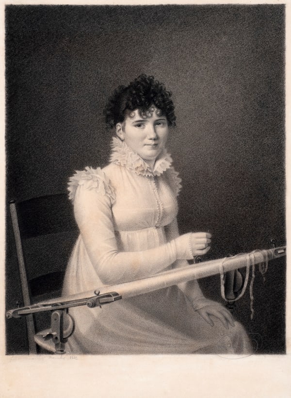 Portrait of Marie-Thérese-Baptistine Hains, at her tambour frame