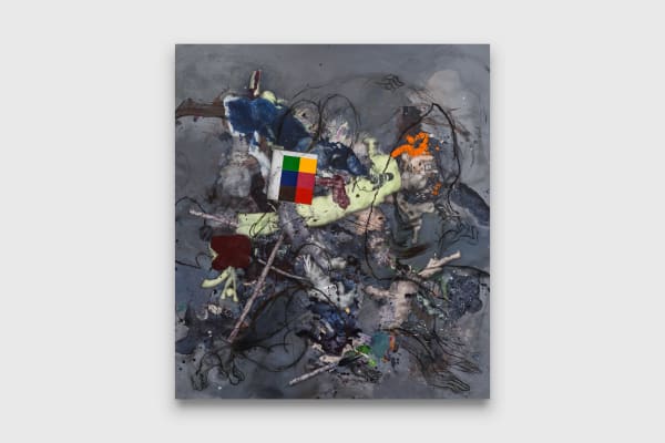 Nick Modrzewski The Grid, 2025 acrylic and charcoal on linen 180 x 160 cm 70 7/8 x 63 in