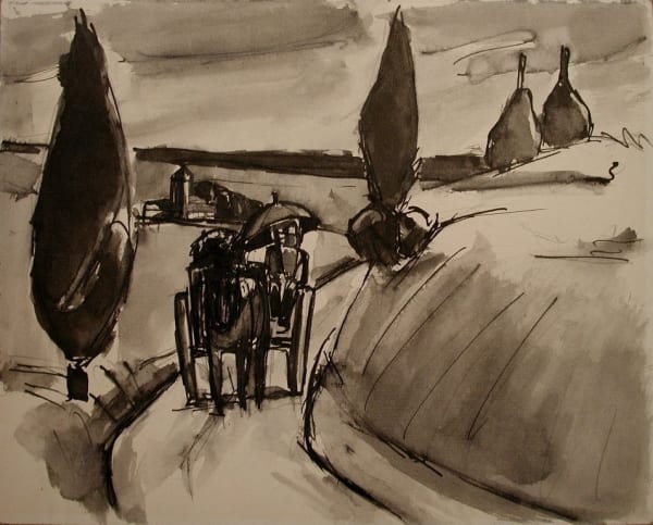 Josef Herman, On the road to Rome, 1951