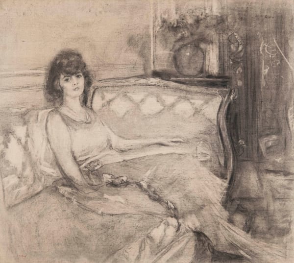Edouard Vuillard Étude pour Madame Germaine Rosengart (La Parisienne), 1924 Charcoal and wash on canvas 38 1/4 x 43 in, 97.2 x 109.2 cm Stamped with the artist’s signature ‘E. Vuillard’ (Lugt L.2497a) lower left