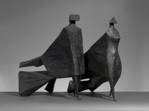 Lynn Chadwick Maquette II for Jubilee III, 1984 Bronze Male: 20 1/2 x 12 x 18 in, 52.1 x 30.5 x 45.7 cm Female: 20 x 9 x 20 1/2 in, 50.8 x 22.9 x 52.1 cm Number 1 from an edition of 9