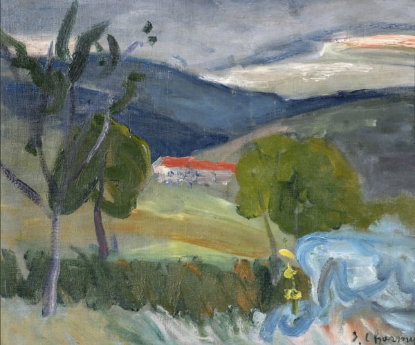 Émilie Charmy Les toits rouges, c. 1912-16 Oil on canvas laid down on board 16 1/2 x 20 1/8 in, 42 x 51 cm Signed 'E Charmy' lower right