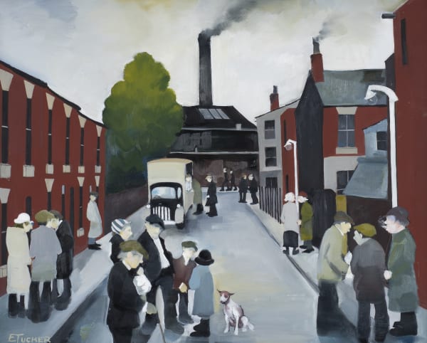 Eric Tucker Street Scene with Van Oil on board 16 x 20 in, 40.6 x 50.8 cm Signed 'ETucker' lower left On view at Connaught Brown