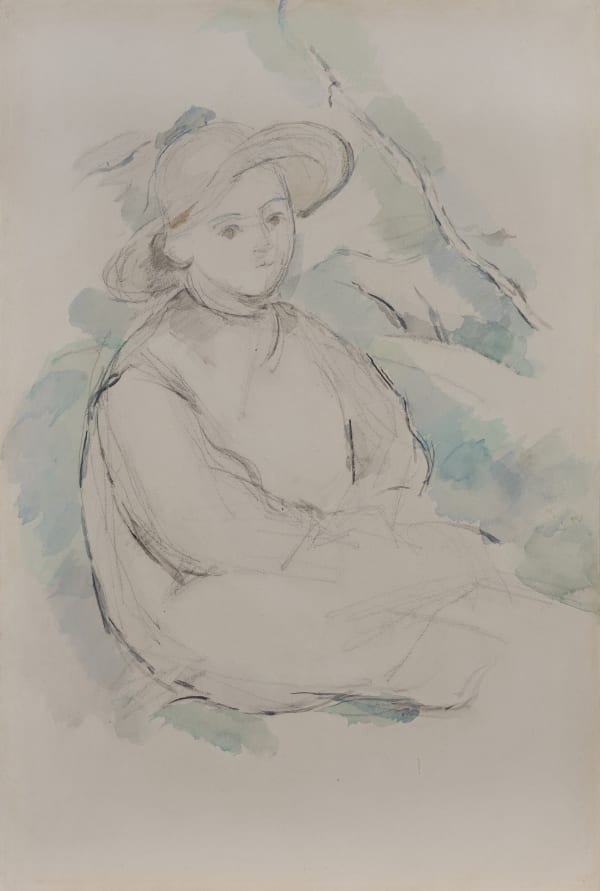 Paul Cezanne, L’Enfant au Chapeau de Paille / Bords du Lac d’Annecy (verso), 1896