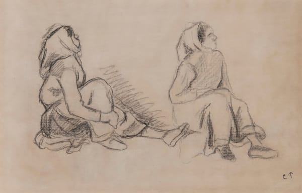 Camille Pissarro, Deux paysannes assises, c. 1890