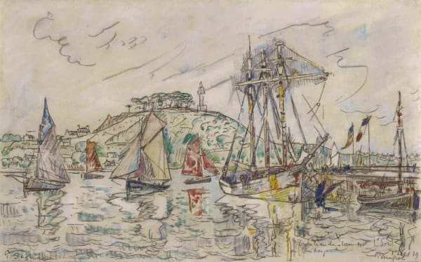 Paul Signac, Le Brocéliande dans le Port de Paimpol, 1st September 1929
