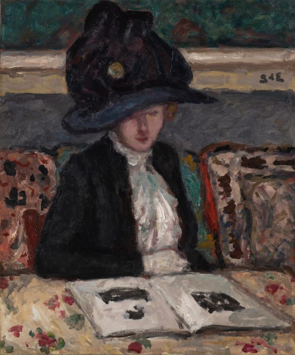 Georges d'Espagnat Femme au chapeau, c. 1906 Oil on canvas 25 5/8 x 21 1/4 in, 65 x 54 cm Signed 'GdE' upper right