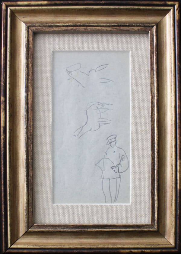 Raoul Dufy, Turfiste et deux chevaux, Deauville, 1941