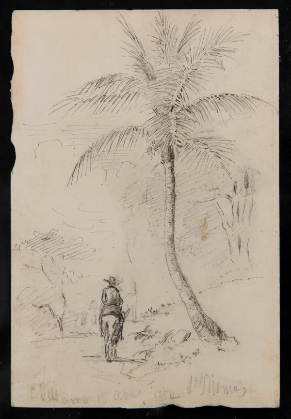 Camille Pissarro, Palmiers / Femmes Parlant (verso), c. 1850