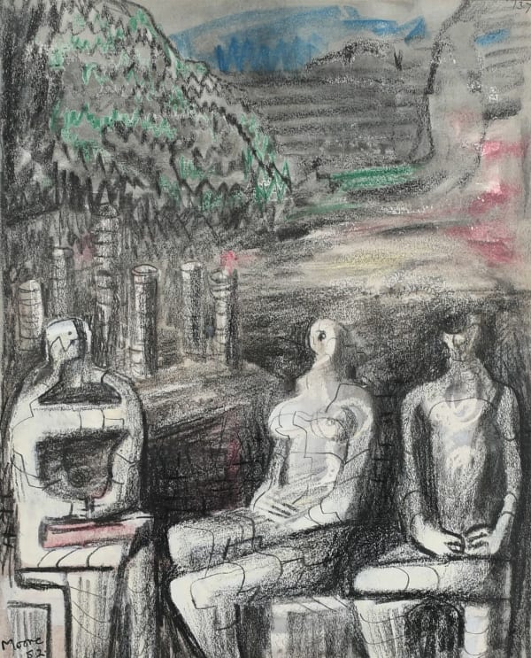 Henry Moore, Three Figures Seated In a Landscape, 1950-51