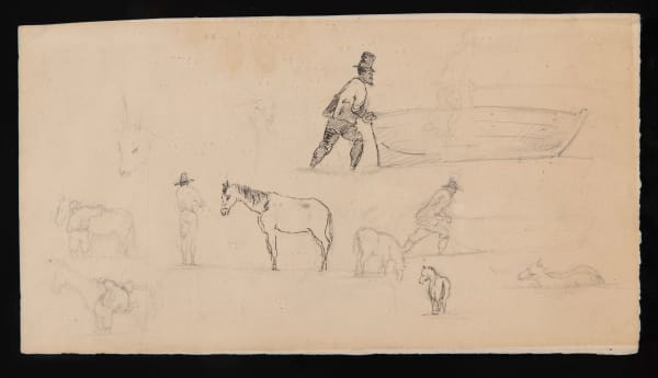 Camille Pissarro, Double sided sheet from sketchbook, c. 1852