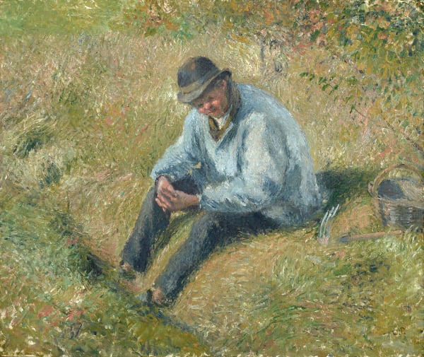 Camille Pissarro Le Père Melon au repos, c. 1879 Oil on canvas 21 1/4 x 25 5/8 in, 54 x 65 cm Stamped 'C.P.' lower right