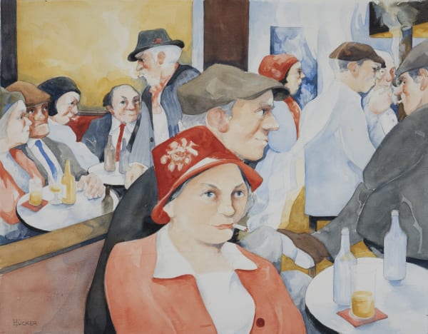 Eric Tucker City Bar Manchester (II) Watercolour on paper 10 x 14 in, 25.4 x 35.6 cm Signed 'ETucker' lower left On view at Alon Zakaim Fine Art
