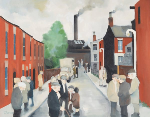 Eric Tucker Street Scene with Van (version 2) Oil on board 35 x 45 cm Signed 'E Tucker' lower left On view at Alon Zakaim Fine Art