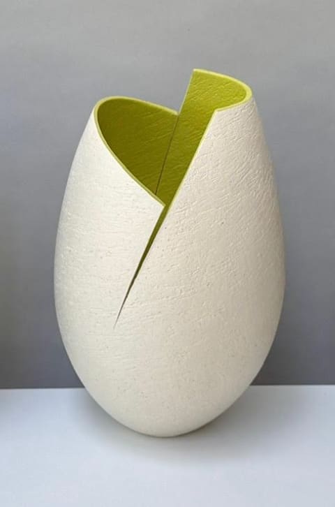 Ashraf Hanna, Ivory vessel with chartreuse interior