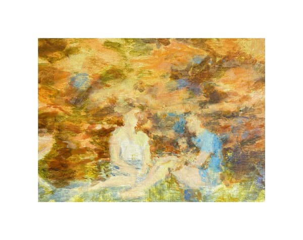 Linda Schwab, Two Women and a Dog