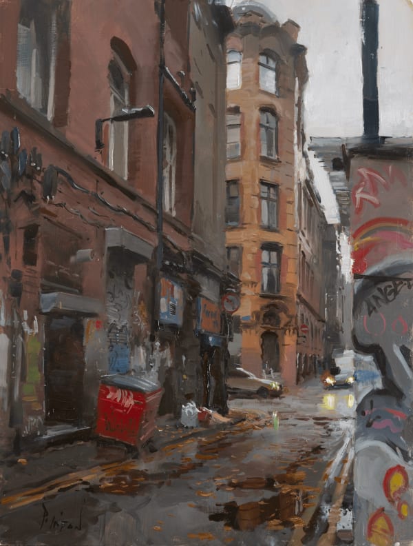 Rob Pointon ROI, Autumn puddles, Spear Street