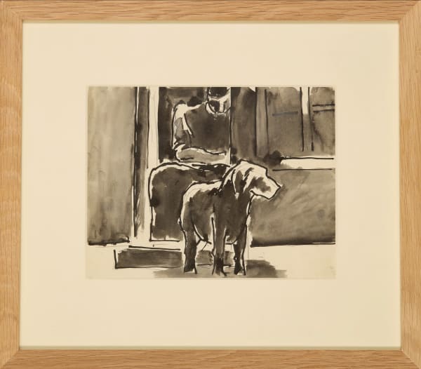 Josef Herman, Miner with his Dog, 1954-55