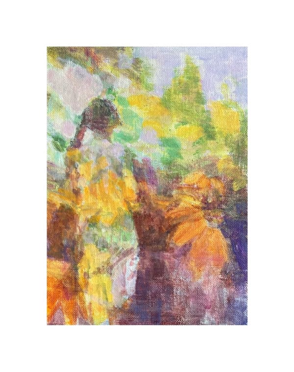 Linda Schwab, Woman and Dahlias