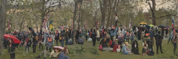 Peter Brown ROI NEAC, The Watching Crowd, St James's Park, The Coronation