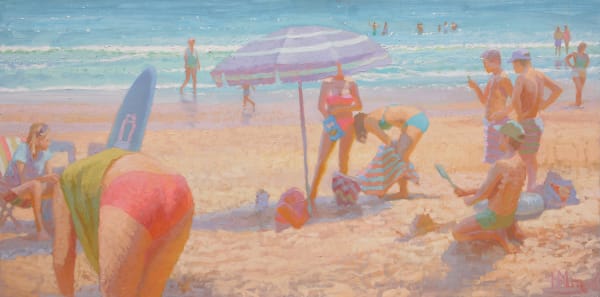 Norman Long MAFA, Beach Scene with Girls and Boys