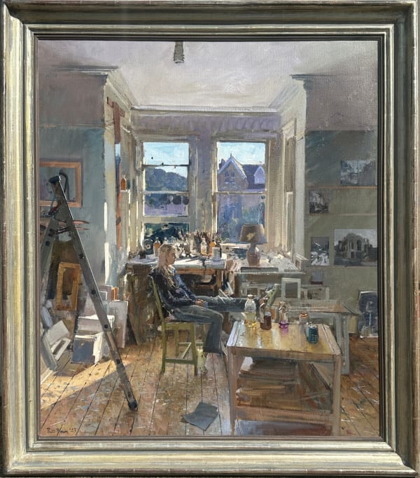 Peter Brown ROI NEAC, Hattie in the Studio, Bright Summer Morning, 2023