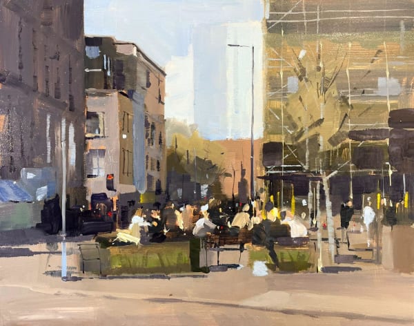 Michael Ashcroft ROI MAFA, Drinking in the Sun, Stevenson's Square, Manchester