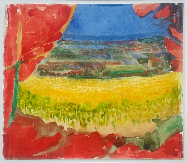 Norman Adams RA, Sunflower Field, S. France, St Felix, 1984