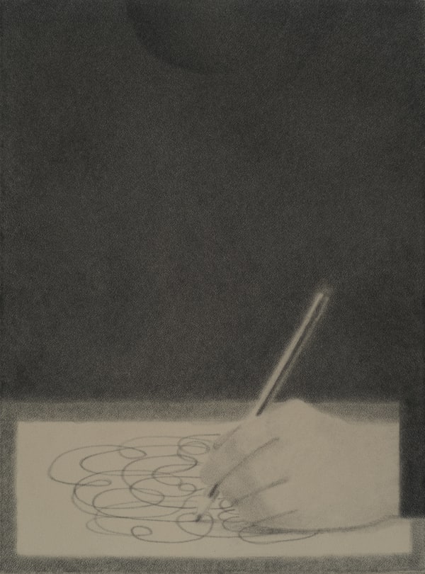 Johnny Izatt-Lowry, Self portrait, drawing, 2020