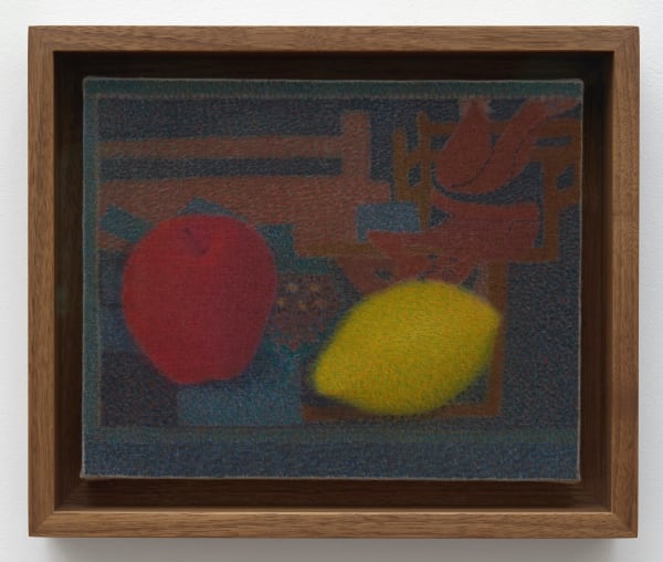 Johnny Izatt-Lowry, Still life with a lemon and an apple , 2025