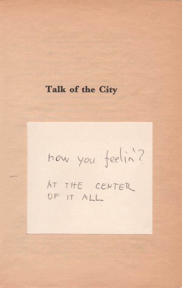 Jaro Varga, TALK OF THE CITY, from the series City Diary, 2012 - 2022