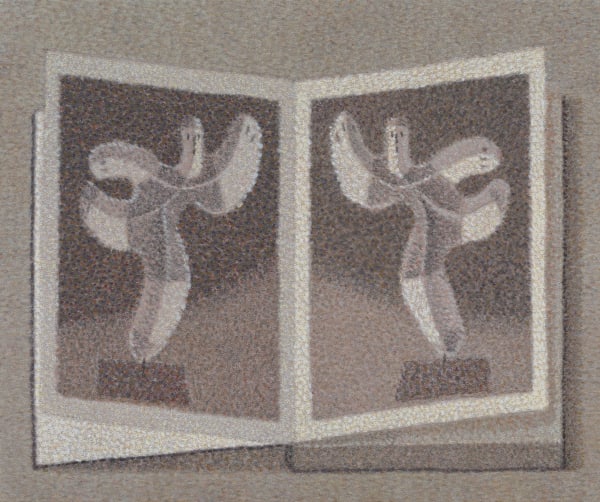 Johnny Izatt-Lowry, A book, lying open, 2024