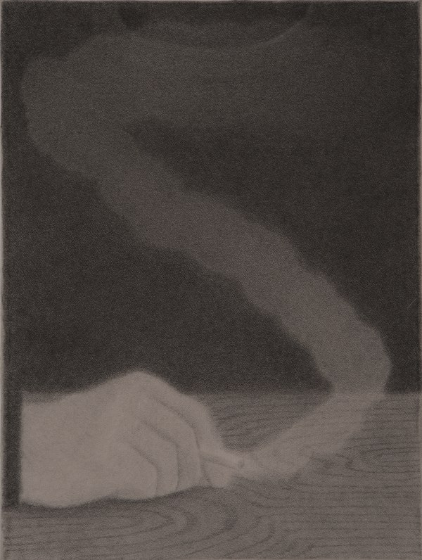 Johnny Izatt-Lowry, Self portrait, smoking, 2020