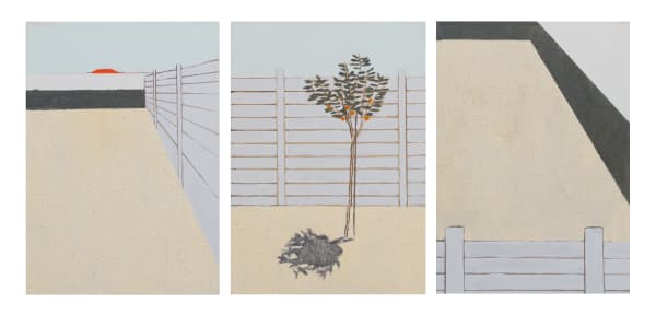 Francisco Rodriguez, Summer Backyard (triptych), 2021