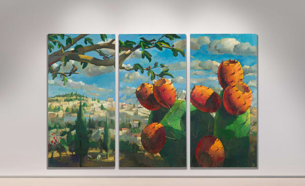 Ilan Baruch, Tzabar in Jerusalem (Triptych), 2019-2023