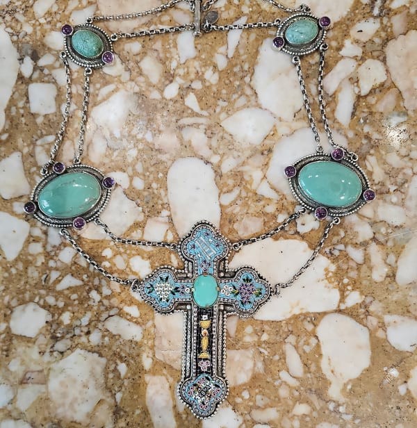 Jill Garber, An important large micro mosaic bishops cross dating to the late 18th to 19th Century