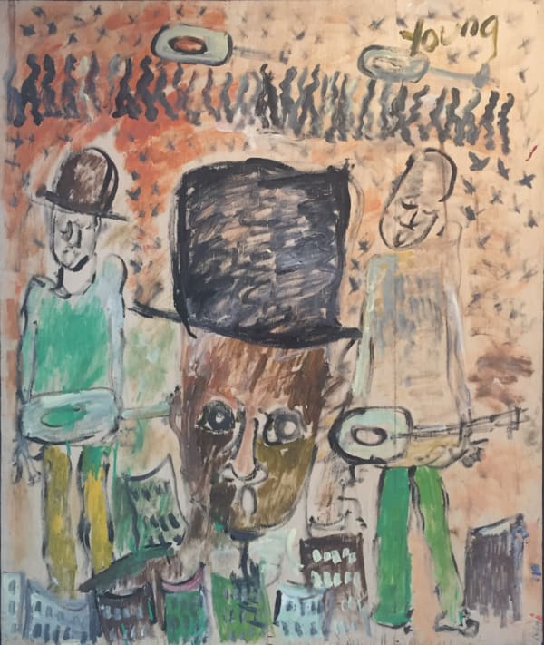 Purvis Young, Untitled 1 (Gather Around with Your Guitar)