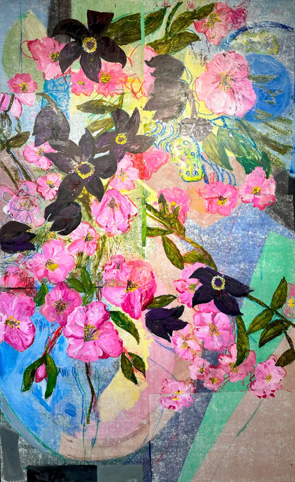 Roberto Juarez, Crabapple and German Postcard, 2023