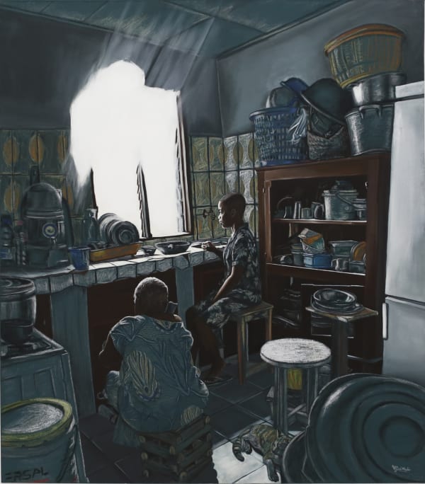 Wilfried Mbida, Le verre en inox, 2023