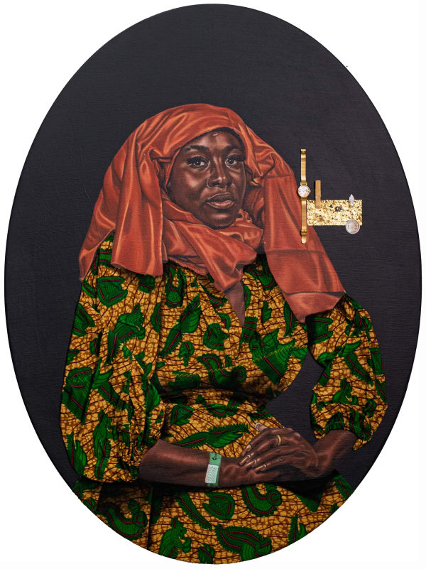 Joseph Kojo Hoggar, Portrait of Polley Sally with a winged bonnet, 2025