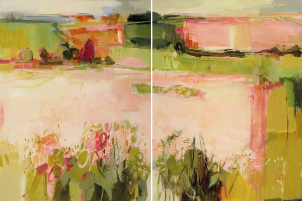 Kate Rhodes, Blush of Distant Hills (Diptych) (Unframed)