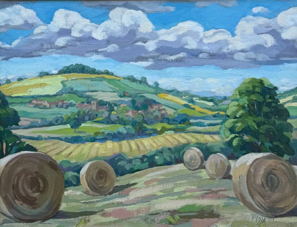 Annabel Playfair, Hay Bales above Cherrington (Hungerford Gallery)