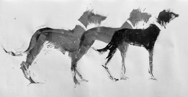 Sally Muir, Three More Good Dogs (Mounted) (Hungerford Gallery)