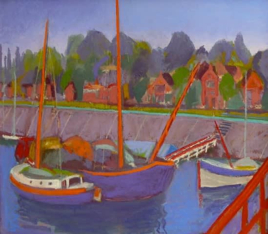 Sue Campion, Boats at Hoorne (Hungerford Gallery)