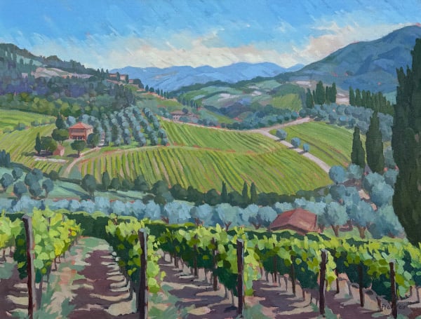 Annabel Playfair, Vineyards above Montefioralle (London Gallery)
