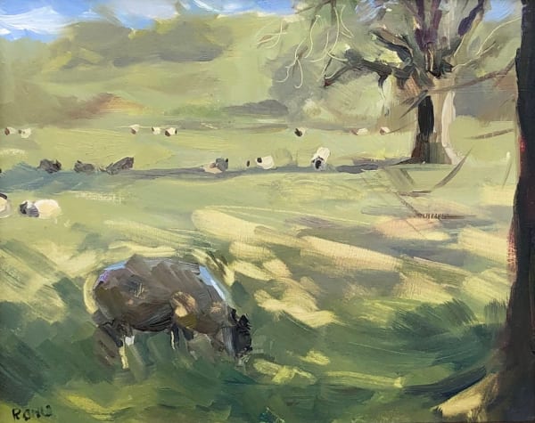 Rachel Wright, Spring Sheep and Lambs, Broadway (Hungerford Gallery)