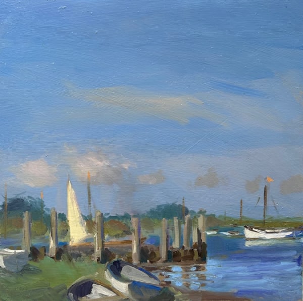 Rachel Wright, White Sail at Burnham Overy (Hungerford Gallery)