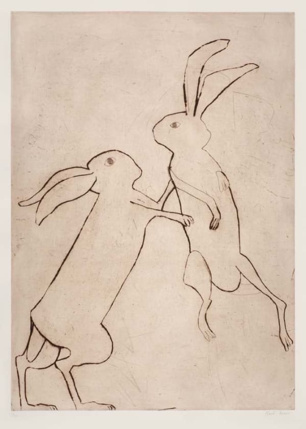 Kate Boxer, Boxing Hares (Unframed)