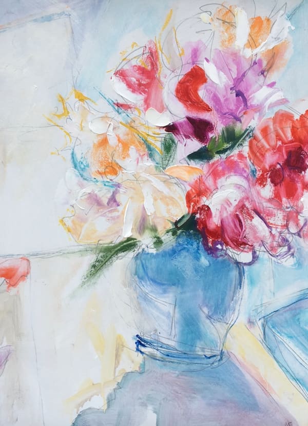 Annie Field, Dahlias in a Blue Jug (London Gallery)
