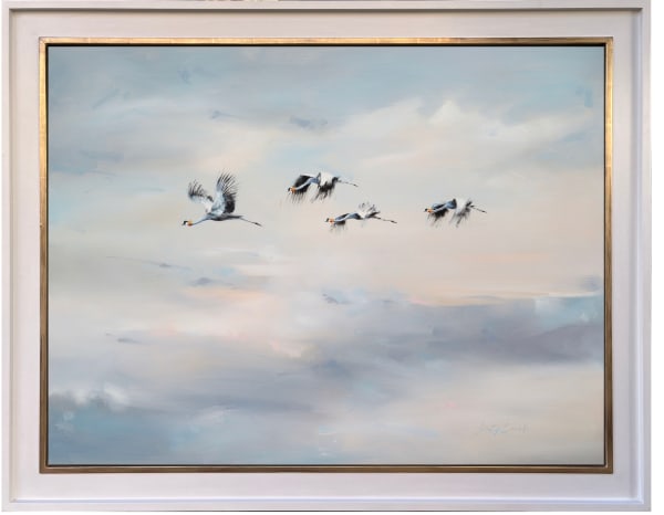 Julia Cassels, Crowned Cranes in the Clouds